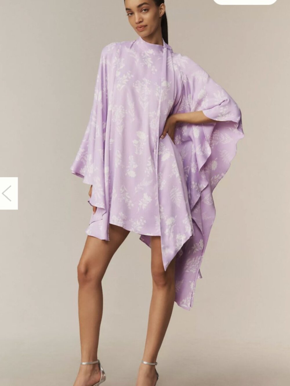 BHLDN Maria Long-Sleeve High-Neck Swing Mini Dress